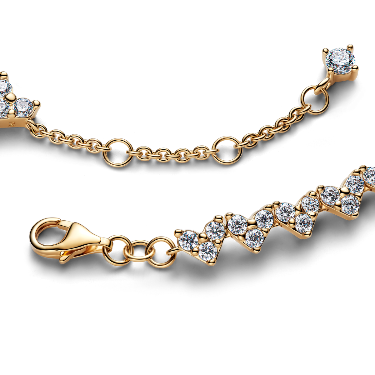 Triple Stone Heart Bracelet