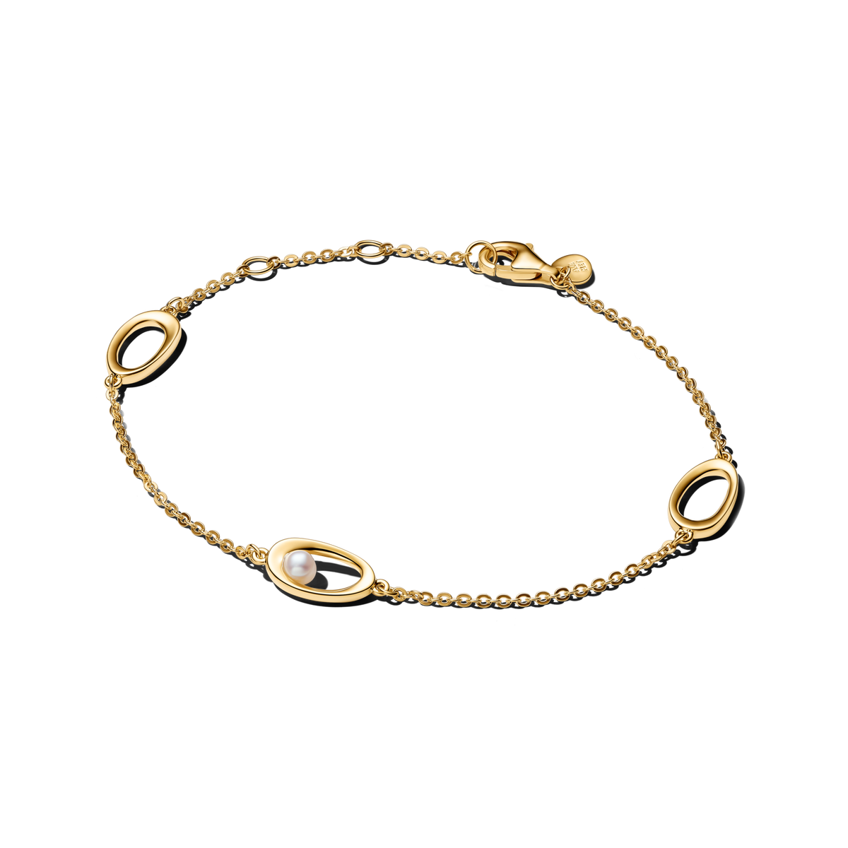Organically Shaped Oval & Treated Freshwater Cultured Pearl Bracelet