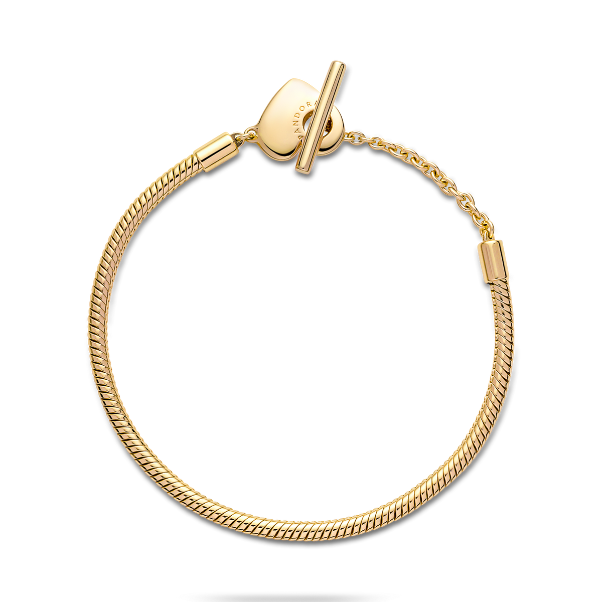 Pandora Moments Heart T-Bar Snake Chain Bracelet