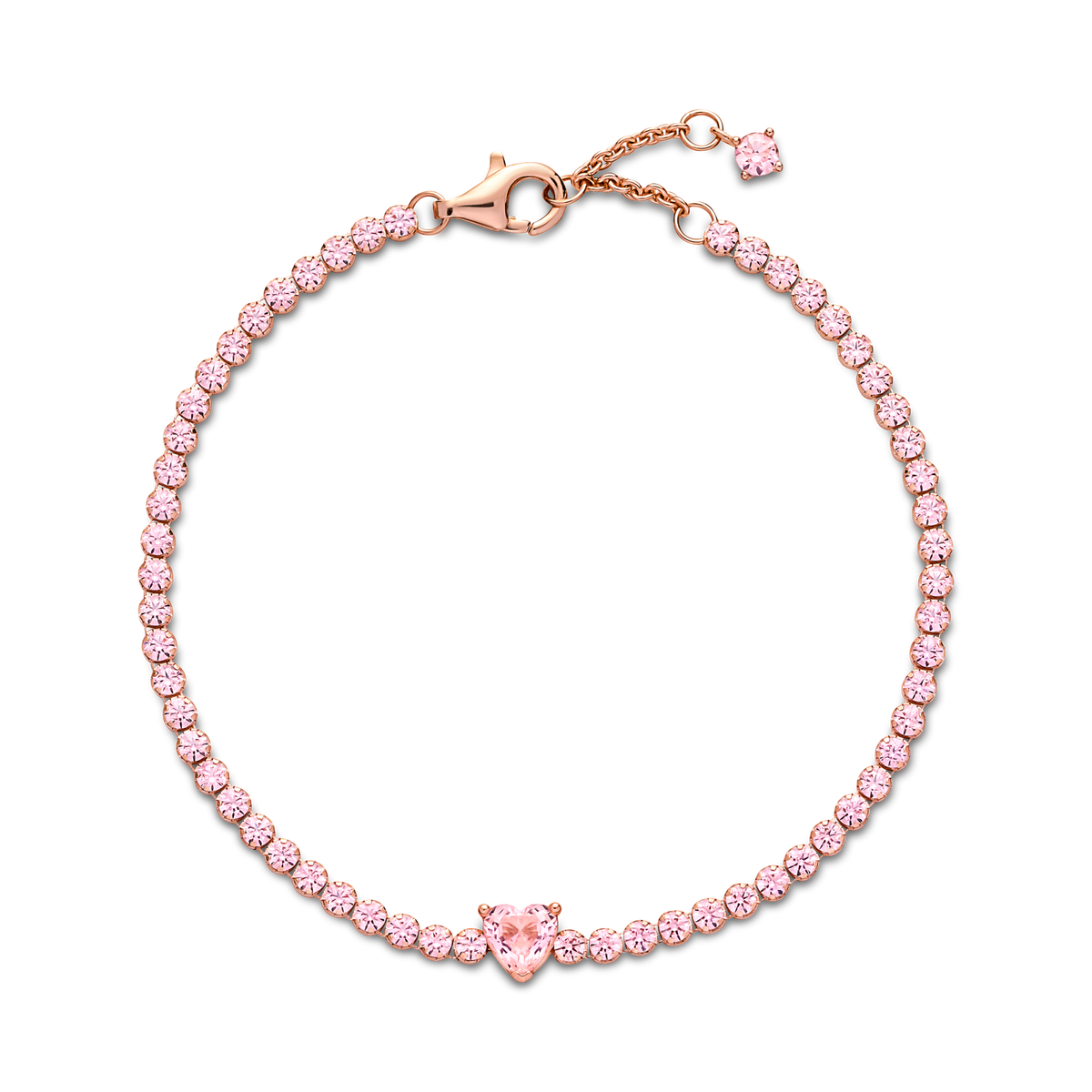 Sparkling Heart Tennis Bracelet