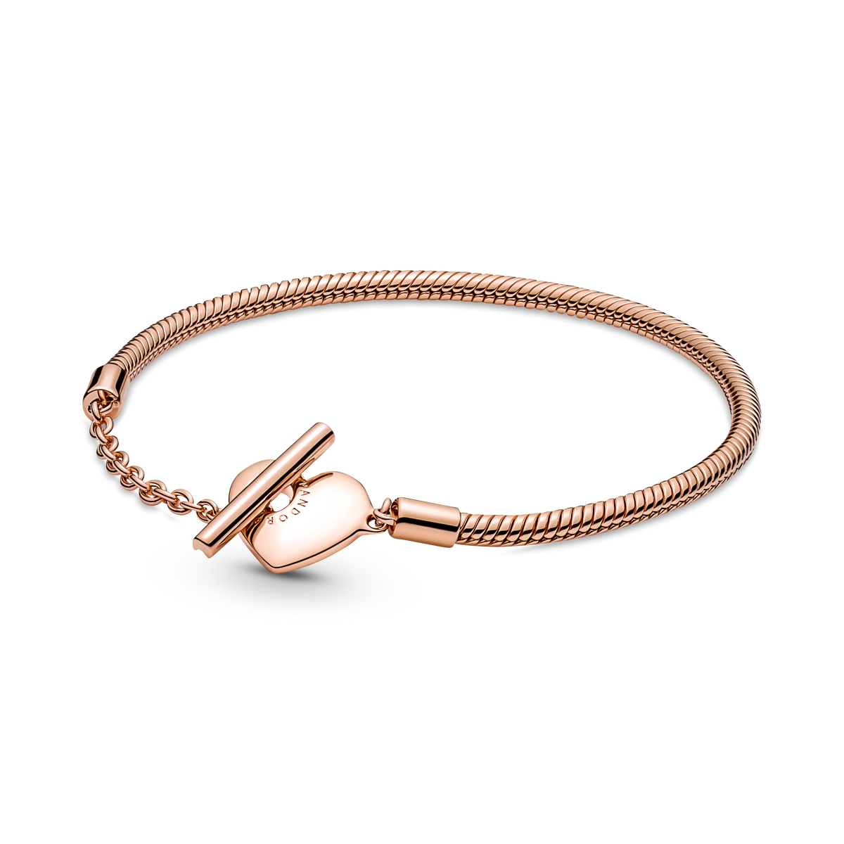 Pandora Moments Heart T-Bar Snake Chain Bracelet
