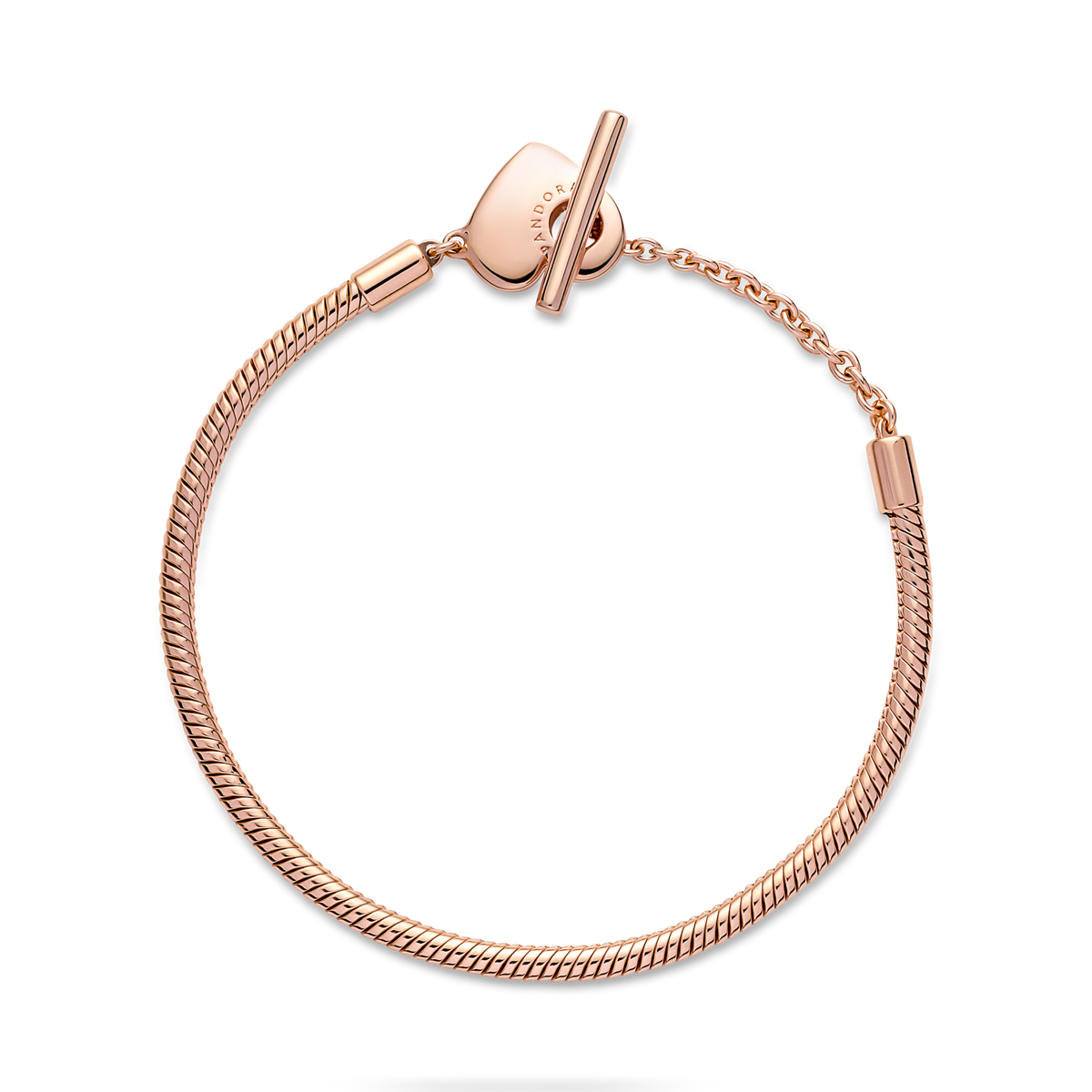 Pandora Moments Heart T-Bar Snake Chain Bracelet