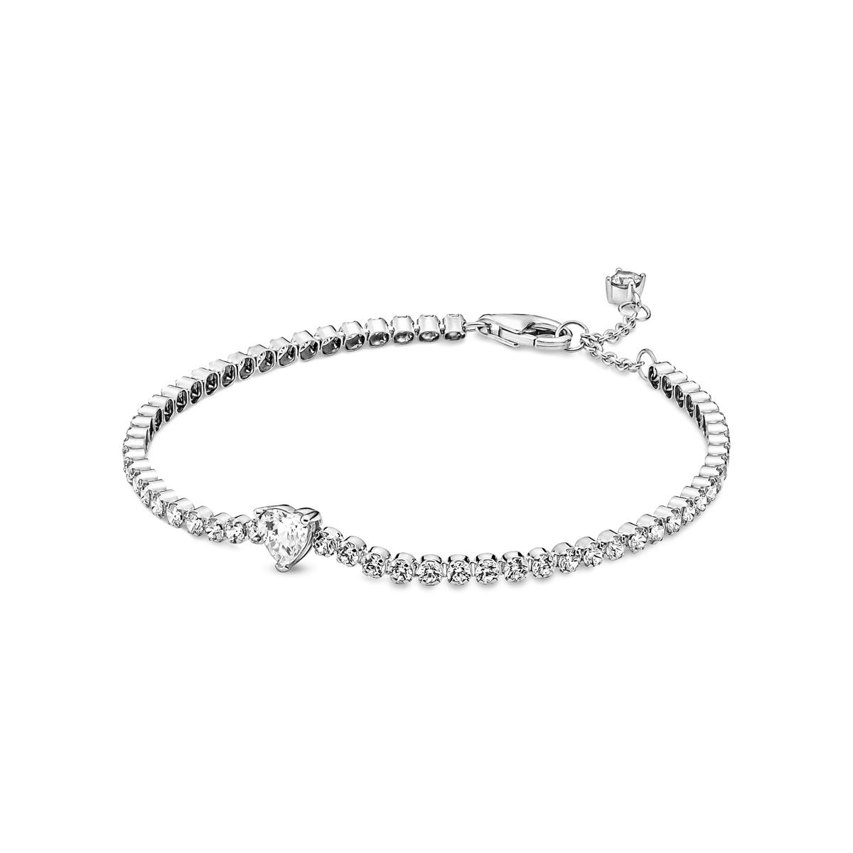 Sparkling Heart Tennis Bracelet