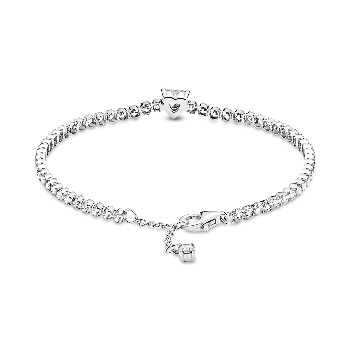 Sparkling Heart Tennis Bracelet