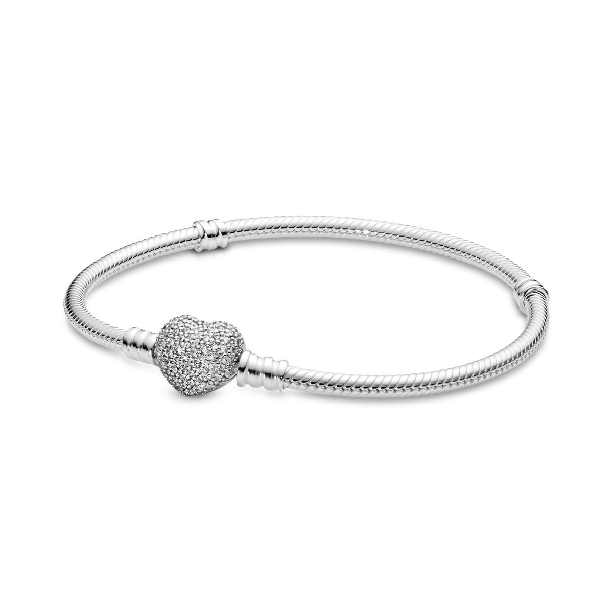 Moments Sparkling Heart & Snake Chain Bracelet