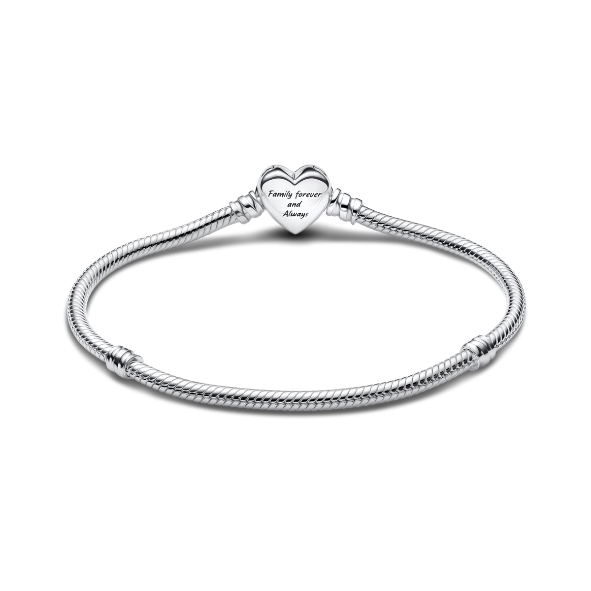 Sparkling Pink Infinity Heart Clasp Snake Chain Bracelet