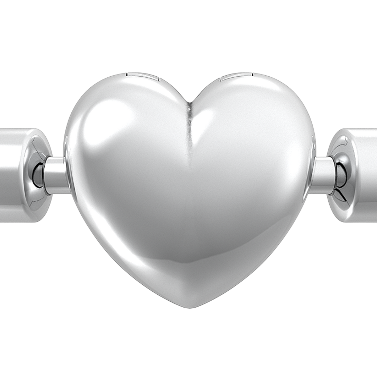 Heart Clasp Faceted Snake Chain Bracelet