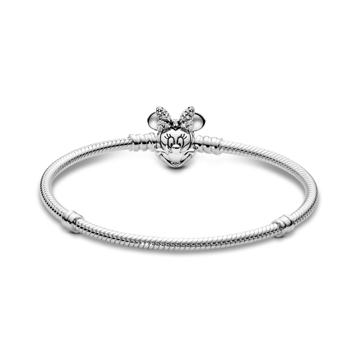 Disney Pandora Moments Pavé Minnie Mouse Clasp Snake Chain Bracelet