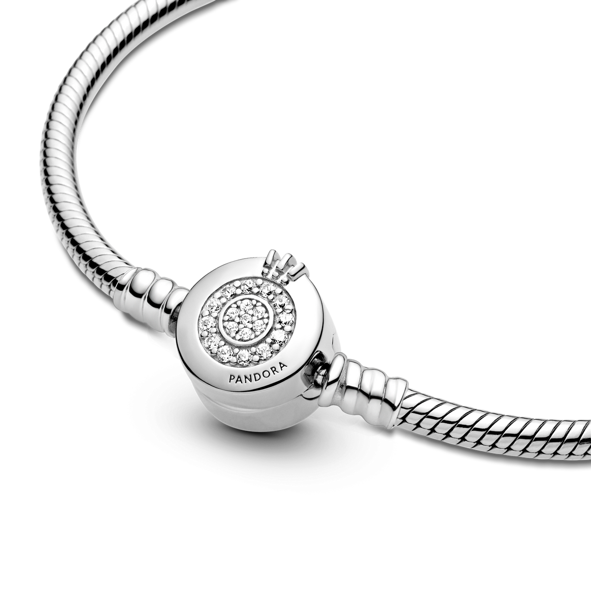 Pandora Moments Sparkling Crown O Snake Chain Bracelet
