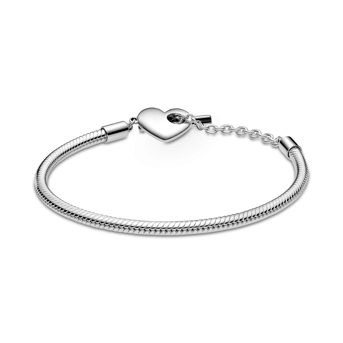 Pandora Moments Heart T-Bar Snake Chain Bracelet