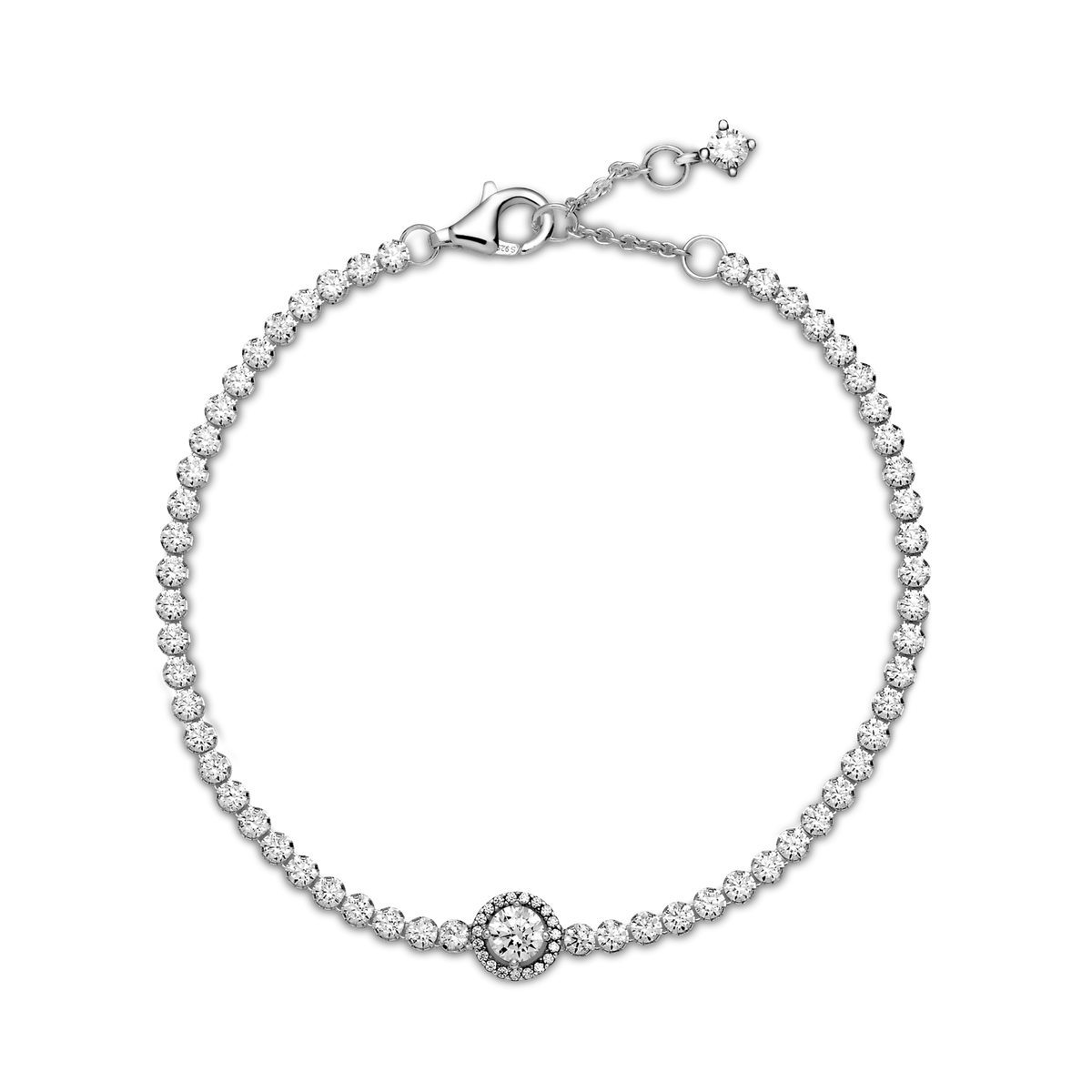 Sparkling Halo Tennis Bracelet