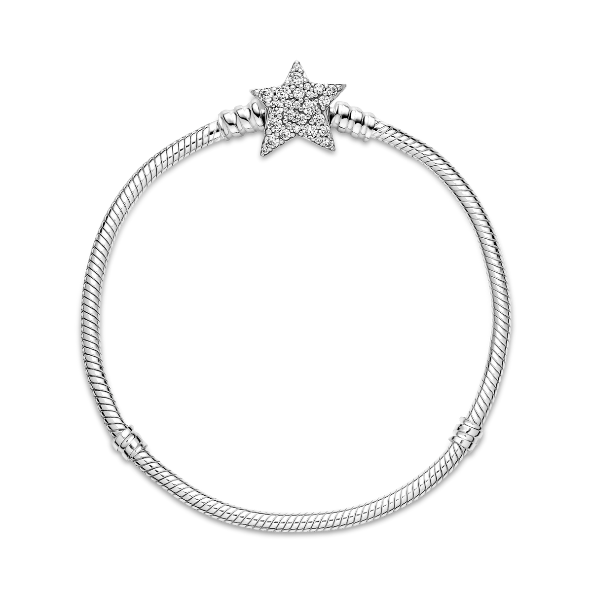 Pandora Moments Asymmetric Star Clasp Snake Chain Bracelet
