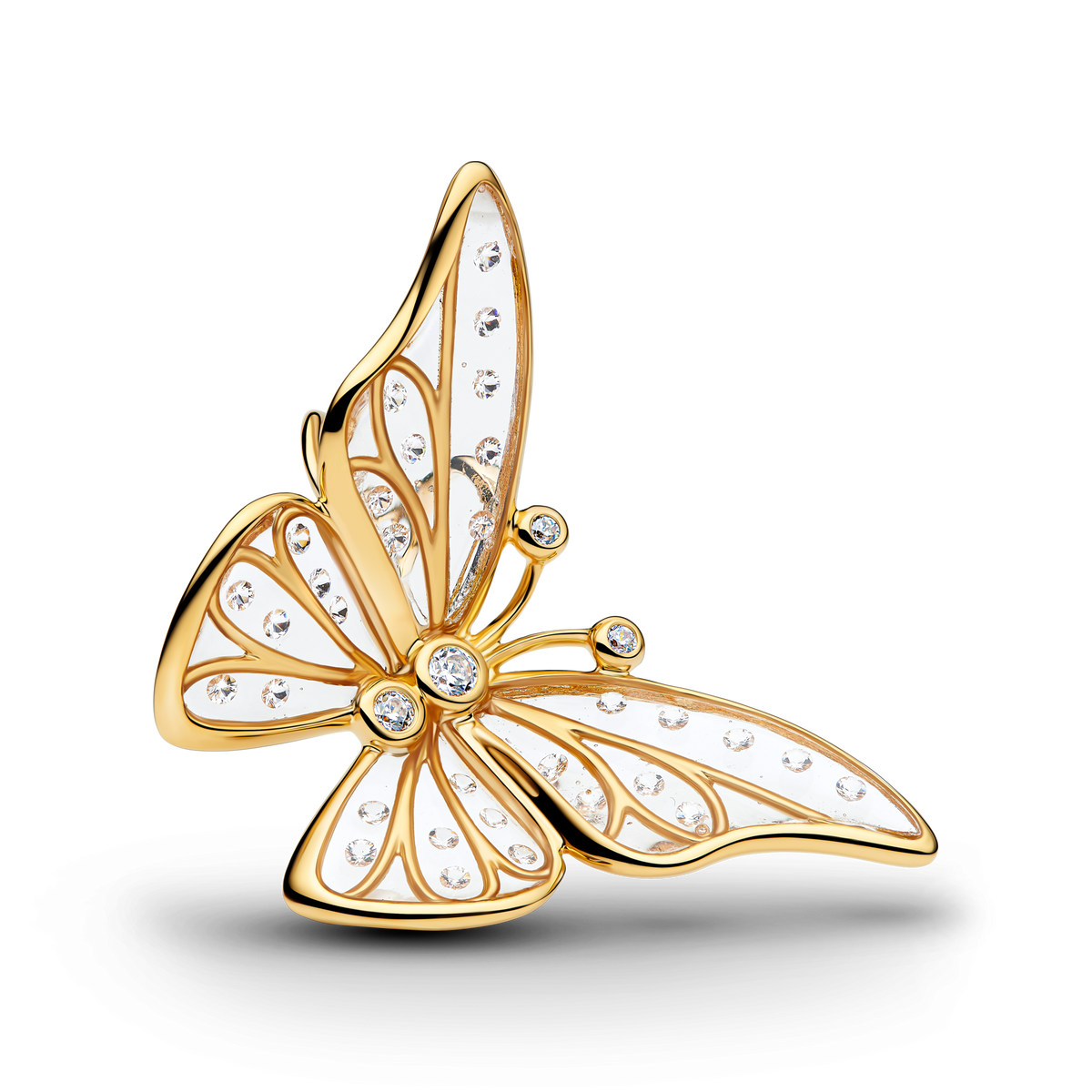Mixed metal Butterfly Charm Necklace Set