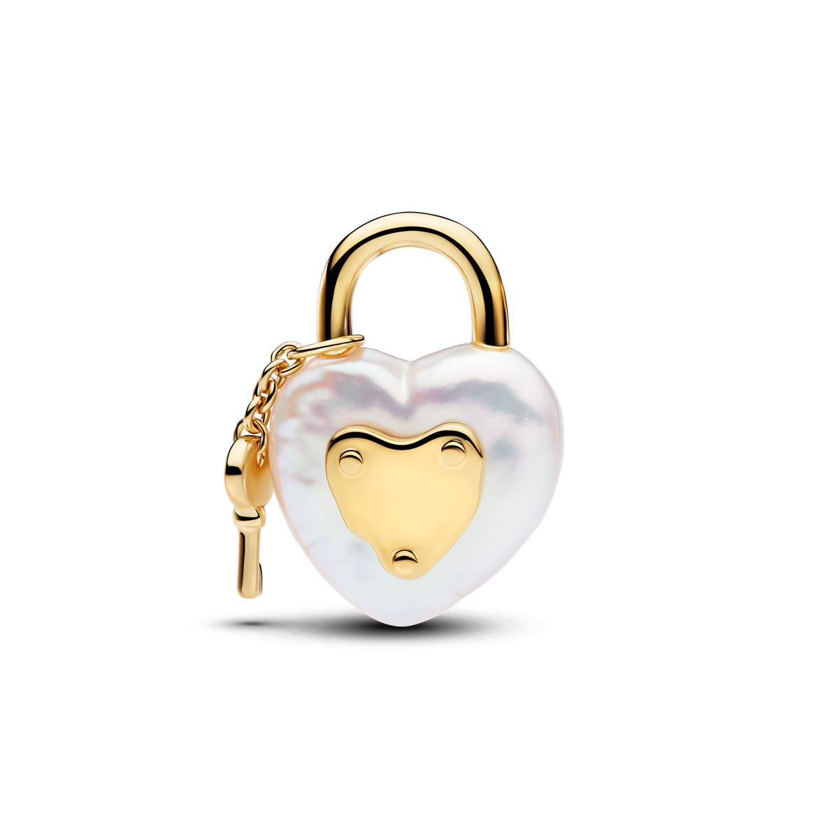 Treated Freshwater Cultured Baroque Pearl Padlock Dangle Charm