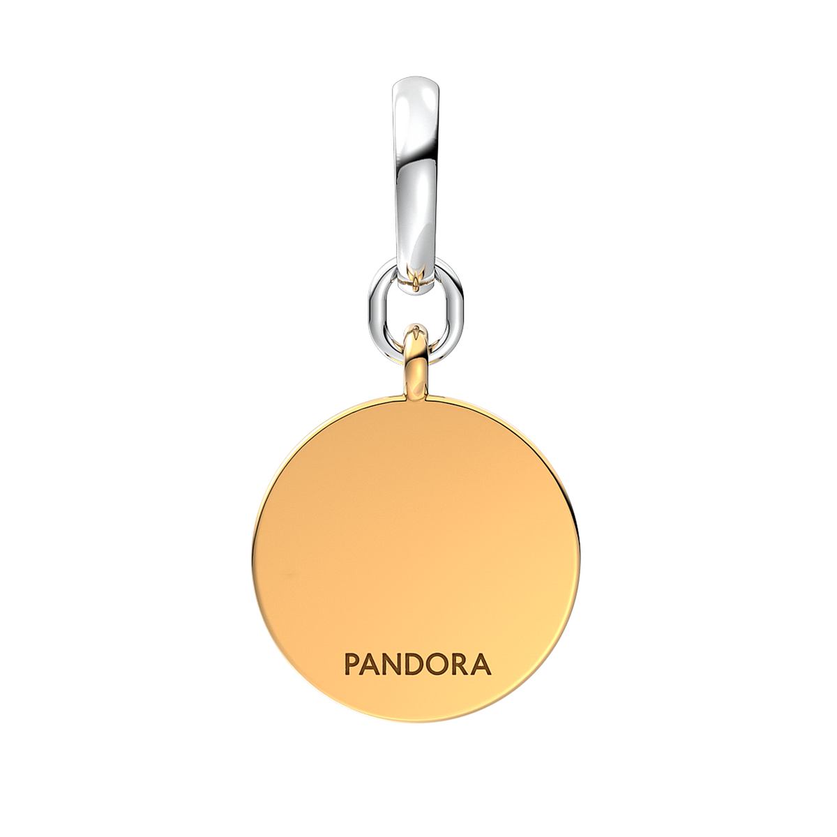 Apple & Engravable Round Tag Double Dangle Charm