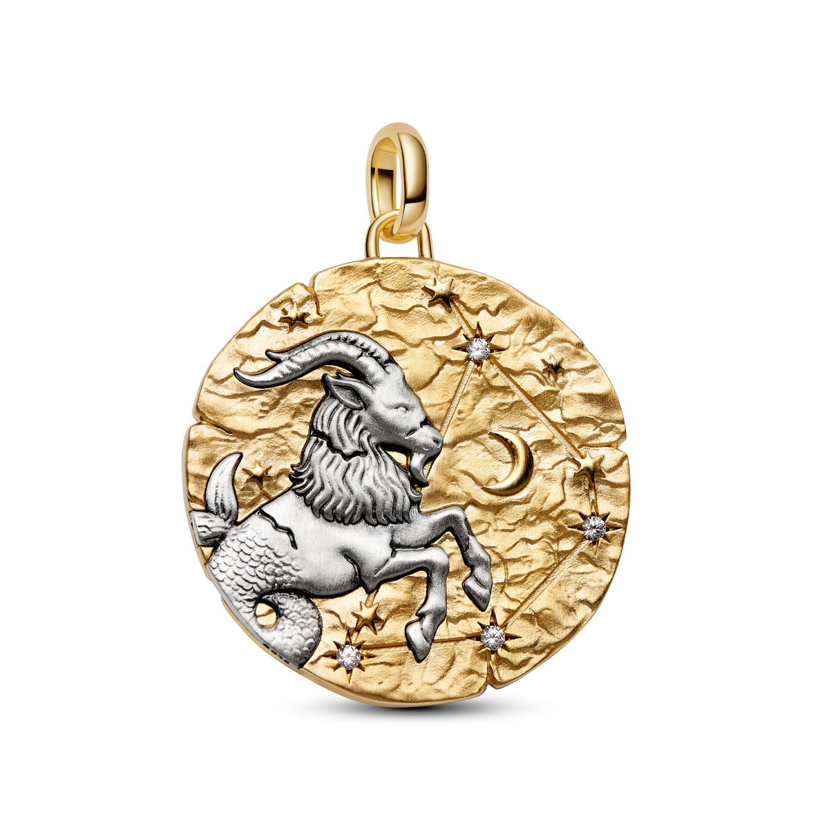 Capricorn Zodiac Oversized Medallion Charm