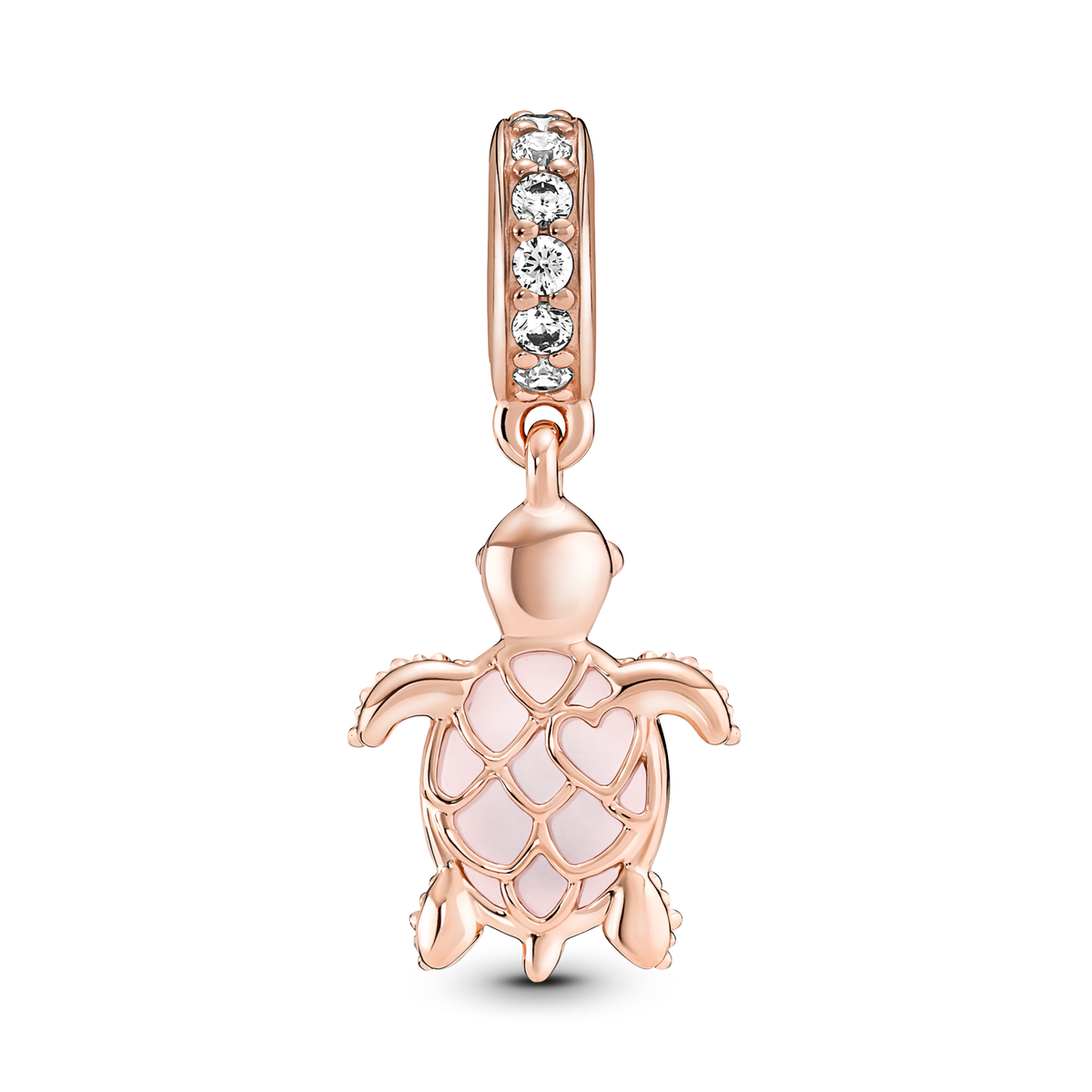 Murano Glass Pink Sea Turtle Dangle Charm