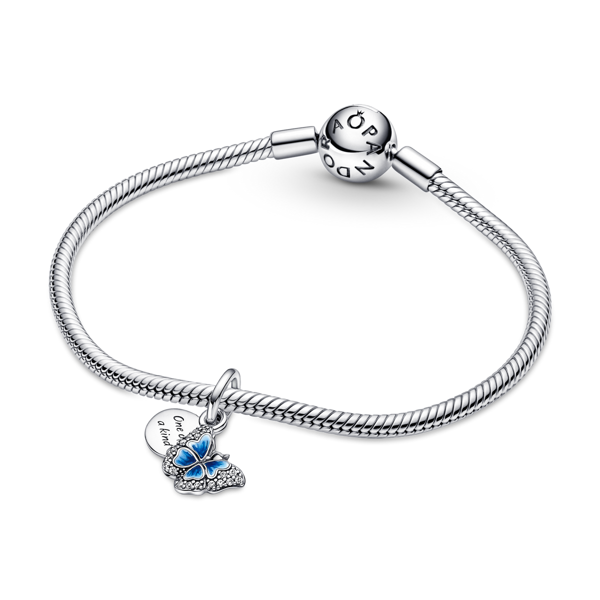 Blue Butterfly & Quote Double Dangle Charm