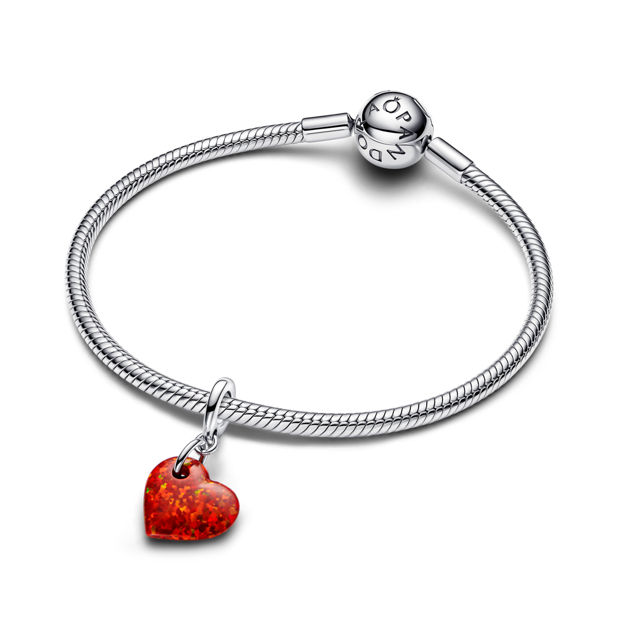 Opalescent Red Heart Dangle Charm