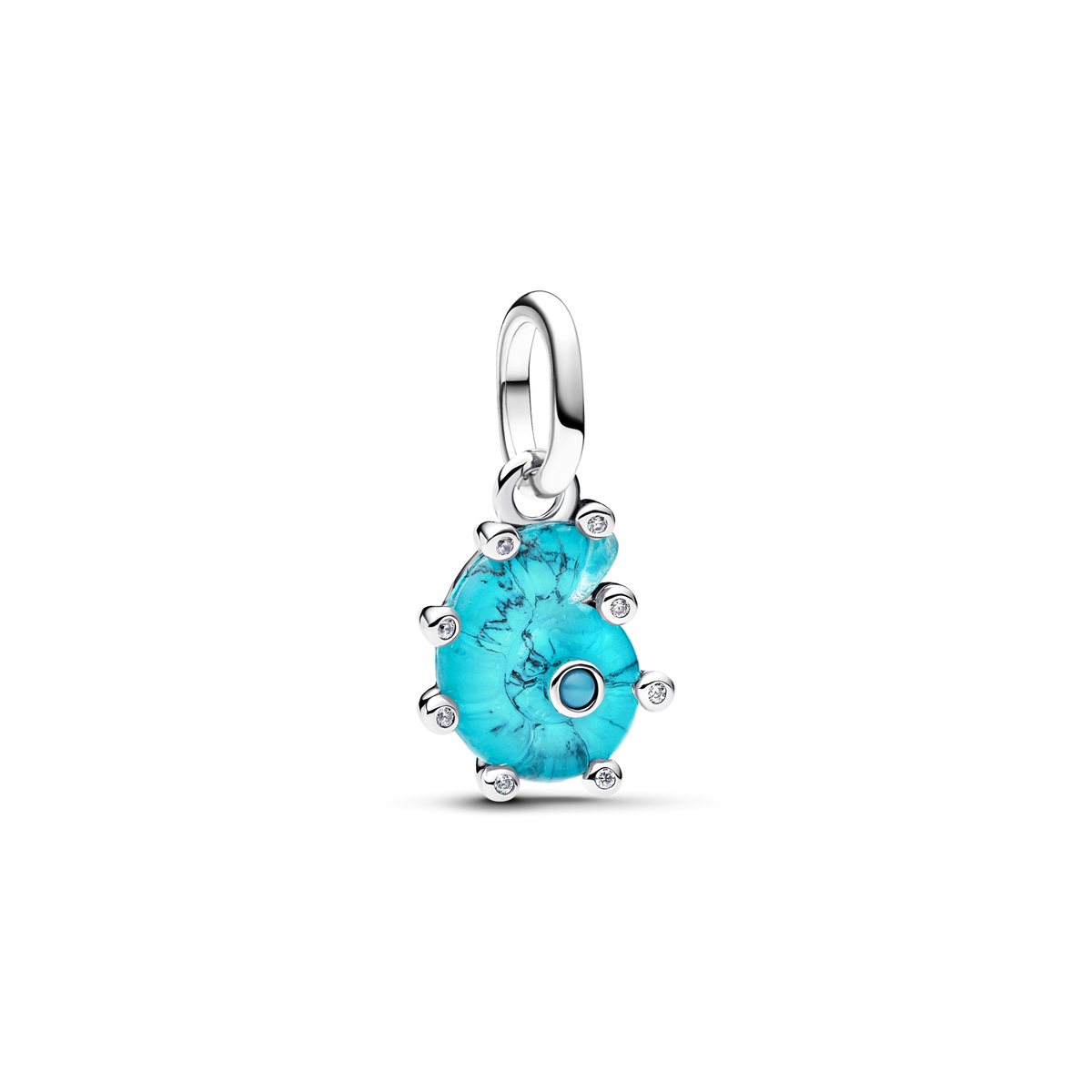 Blue Murano Glass Sea Snail Dangle Charm
