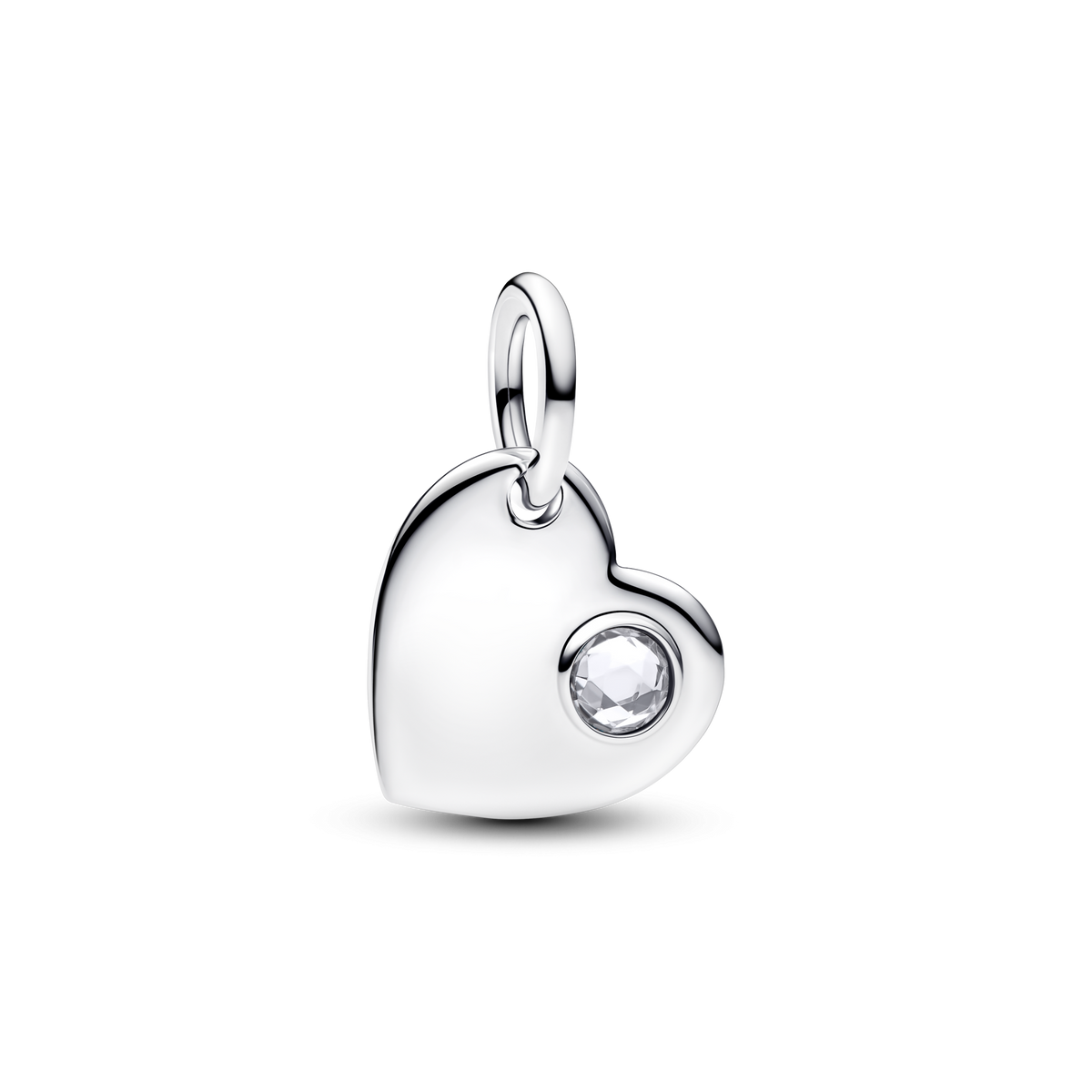 April Birthstone Heart Pendant Necklace