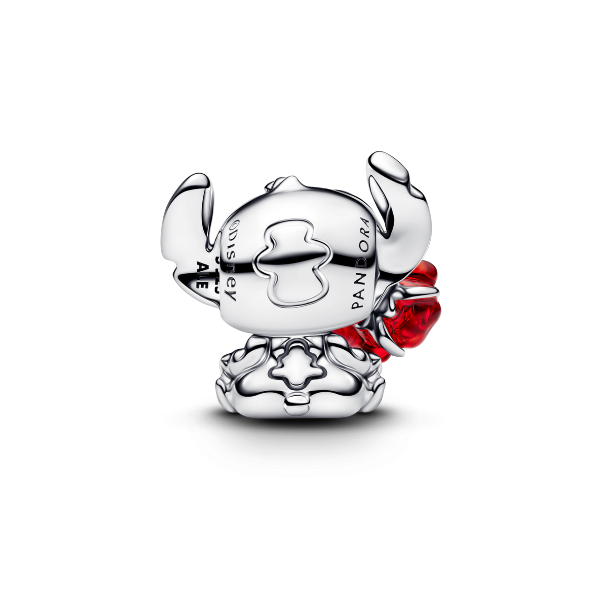 Disney Stitch Rose Murano Glass Charm