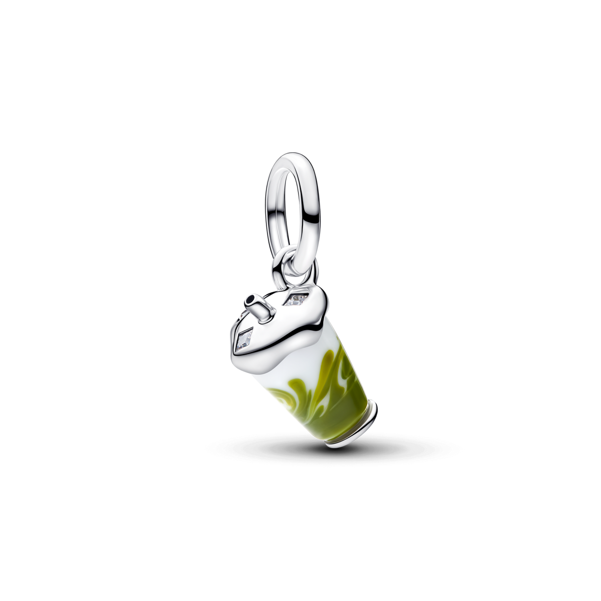 Iced Matcha Latte Murano Glass Dangle Charm