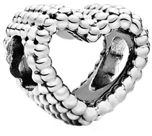 Beaded Open Heart Charm