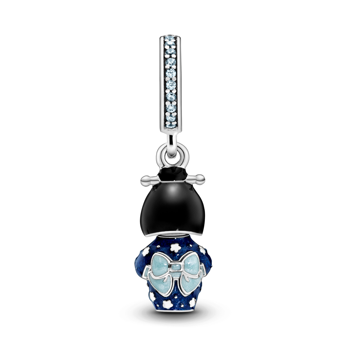 Japanese Doll in Blue Kimono Dangle Charm