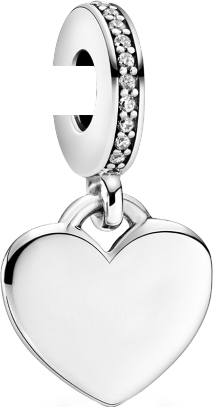 Engravable Heart Tag Dangle Charm