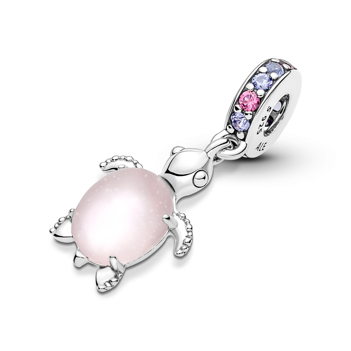 Murano Glass Pink Sea Turtle Dangle Charm