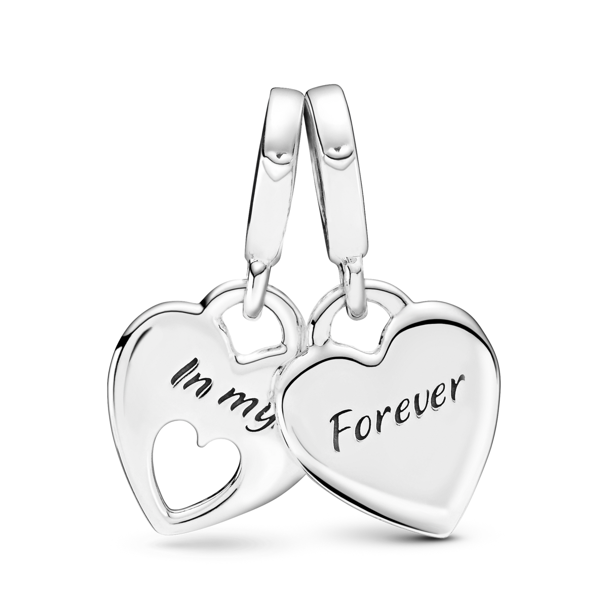 Double Heart Split Dangle Charm