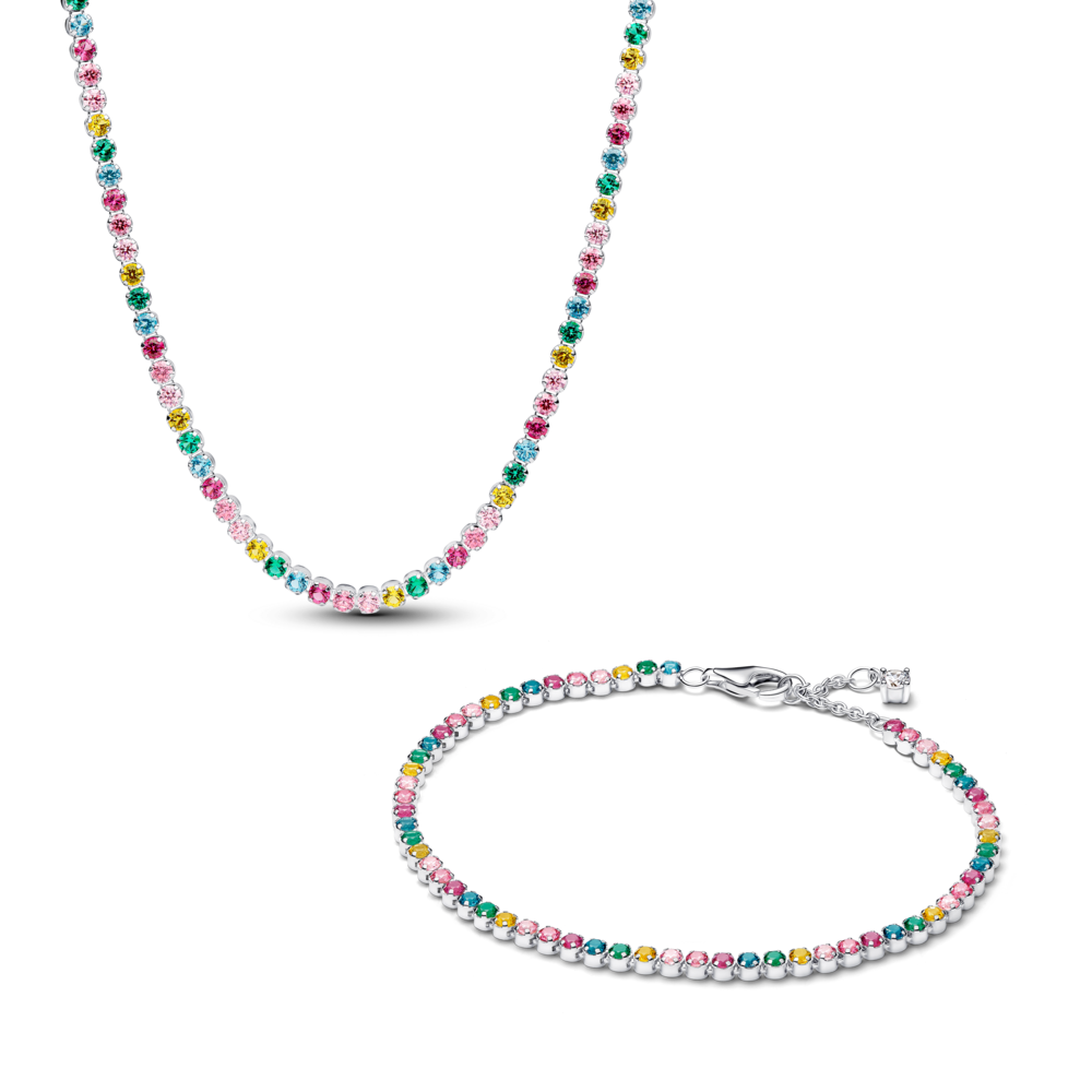 Rainbow Tennis Necklace & Bracelet Set