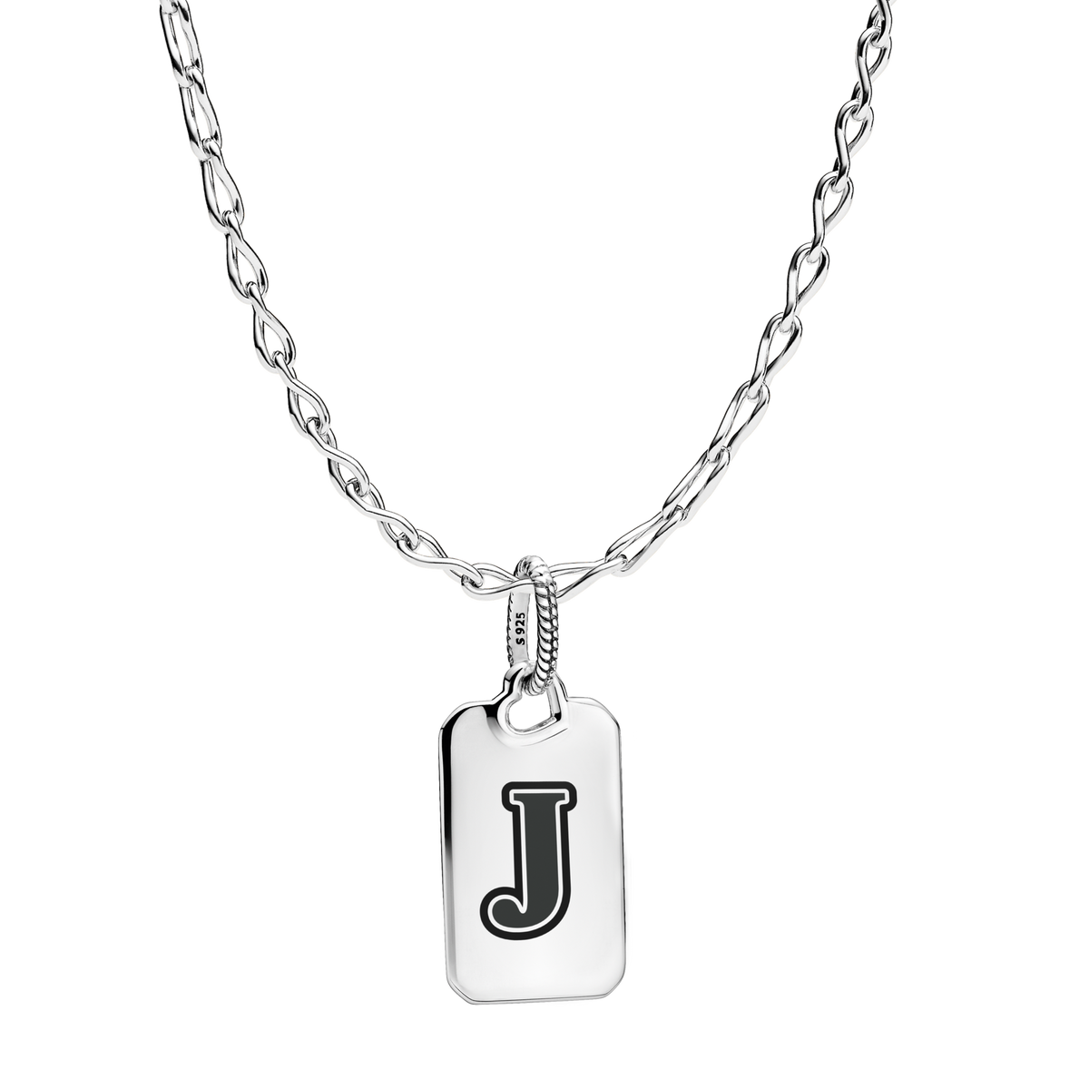 Letter J Rectangle Pendant