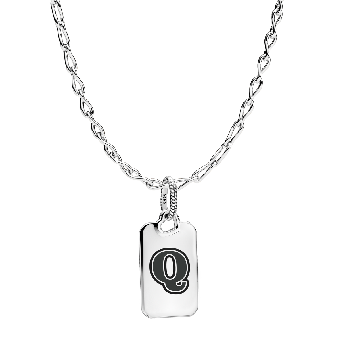 Letter Q Rectangle Pendant