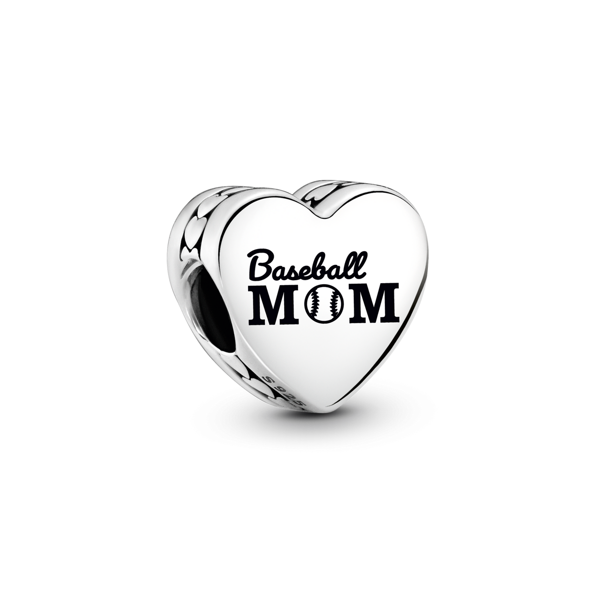 Baseball Mom Heart Charm