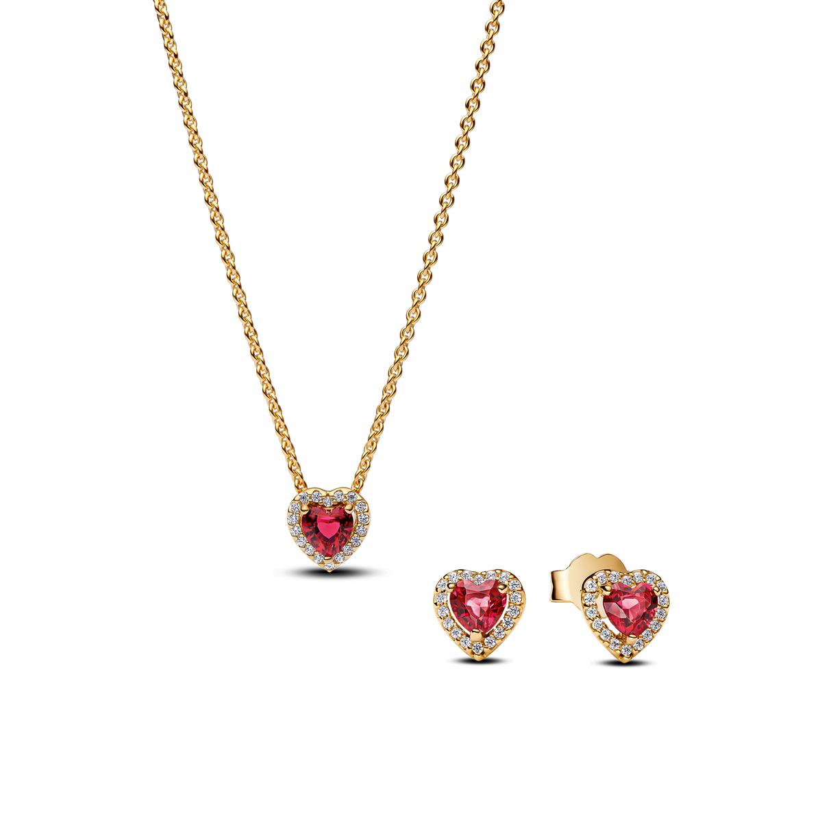 Red Heart Necklace and earring set