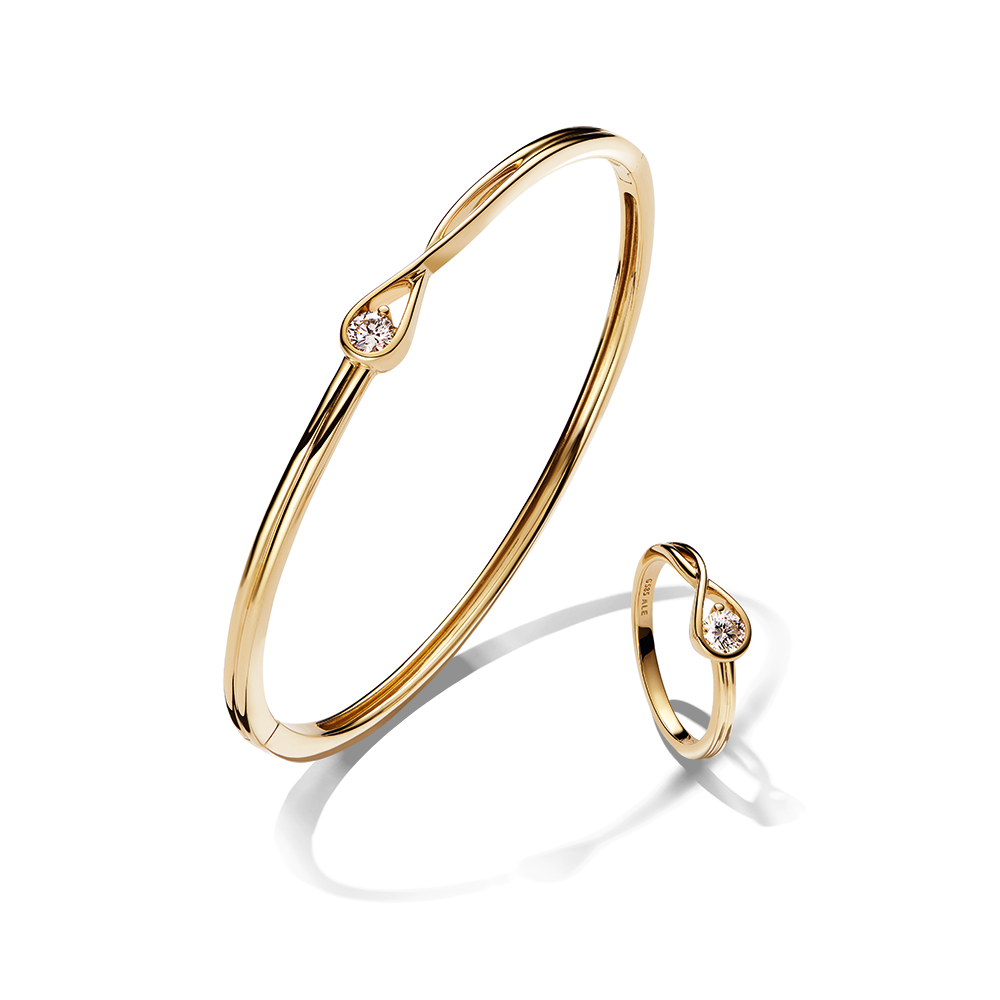 Pandora Infinite Lab-grown Diamond Bracelet and Ring Set 0.50 carat tw 14k Gold