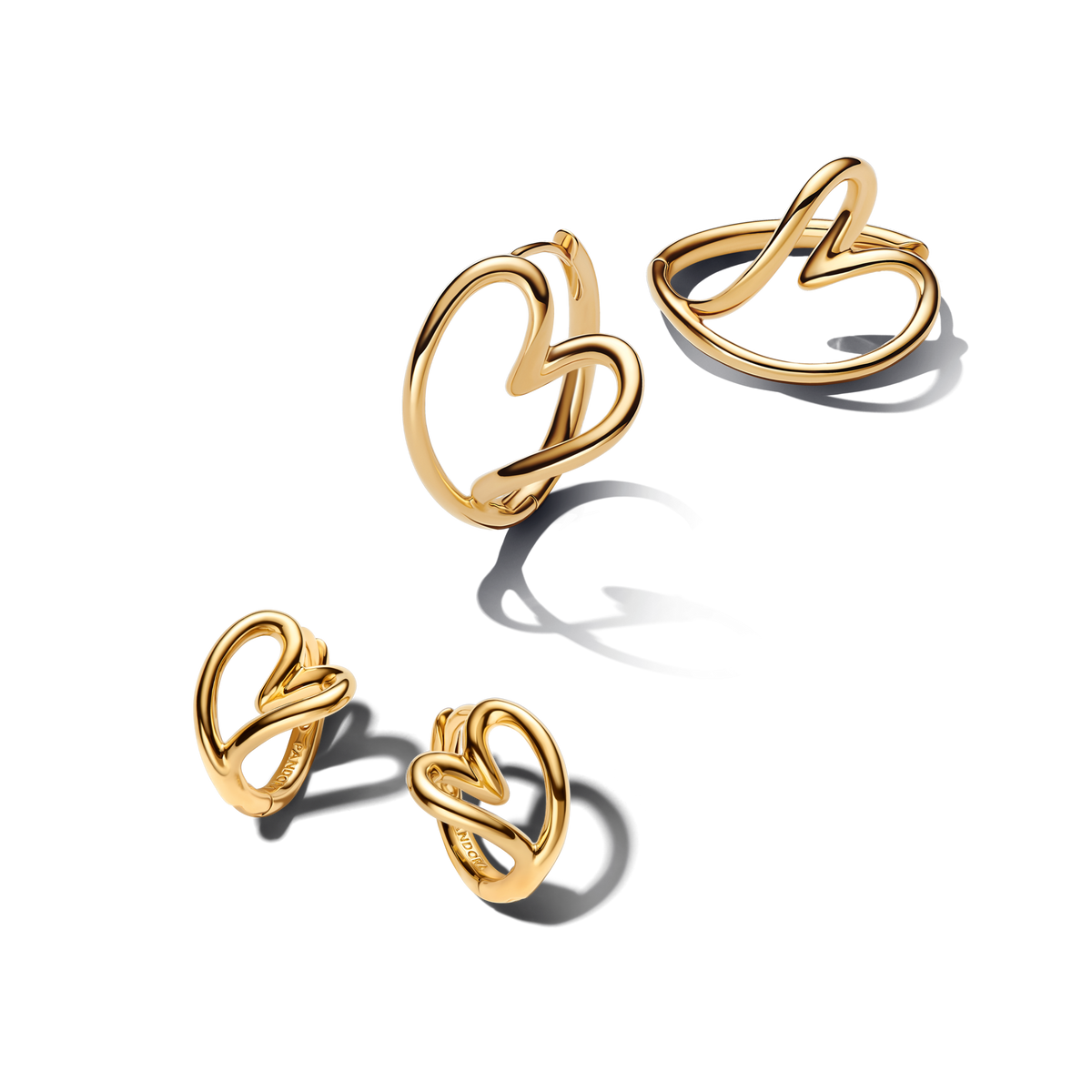 Organically Shaped Hearts Earring Stack