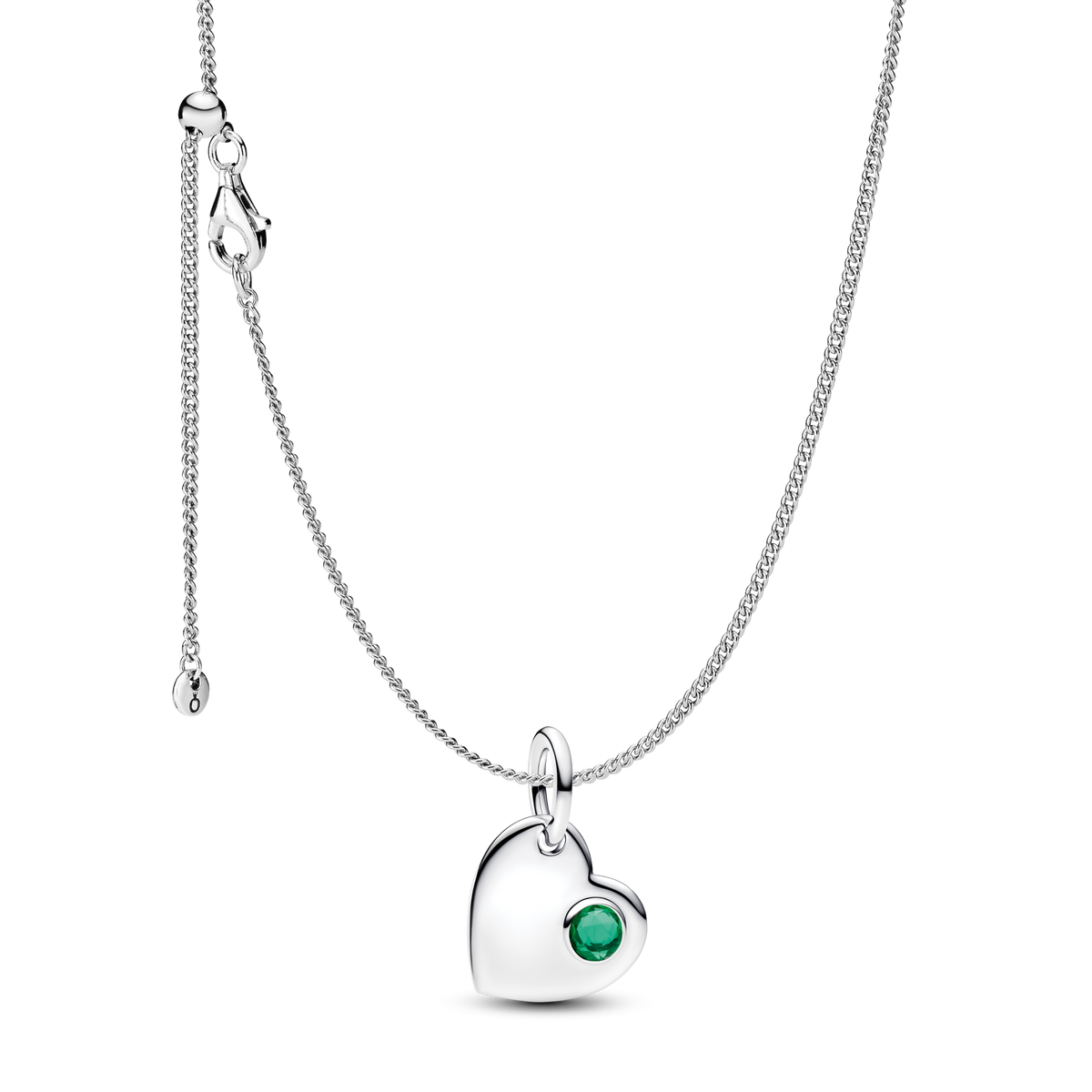 May Birthstone Heart Pendant Necklace