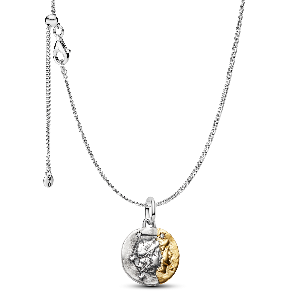 Gemini Medallion Charm Necklace Set