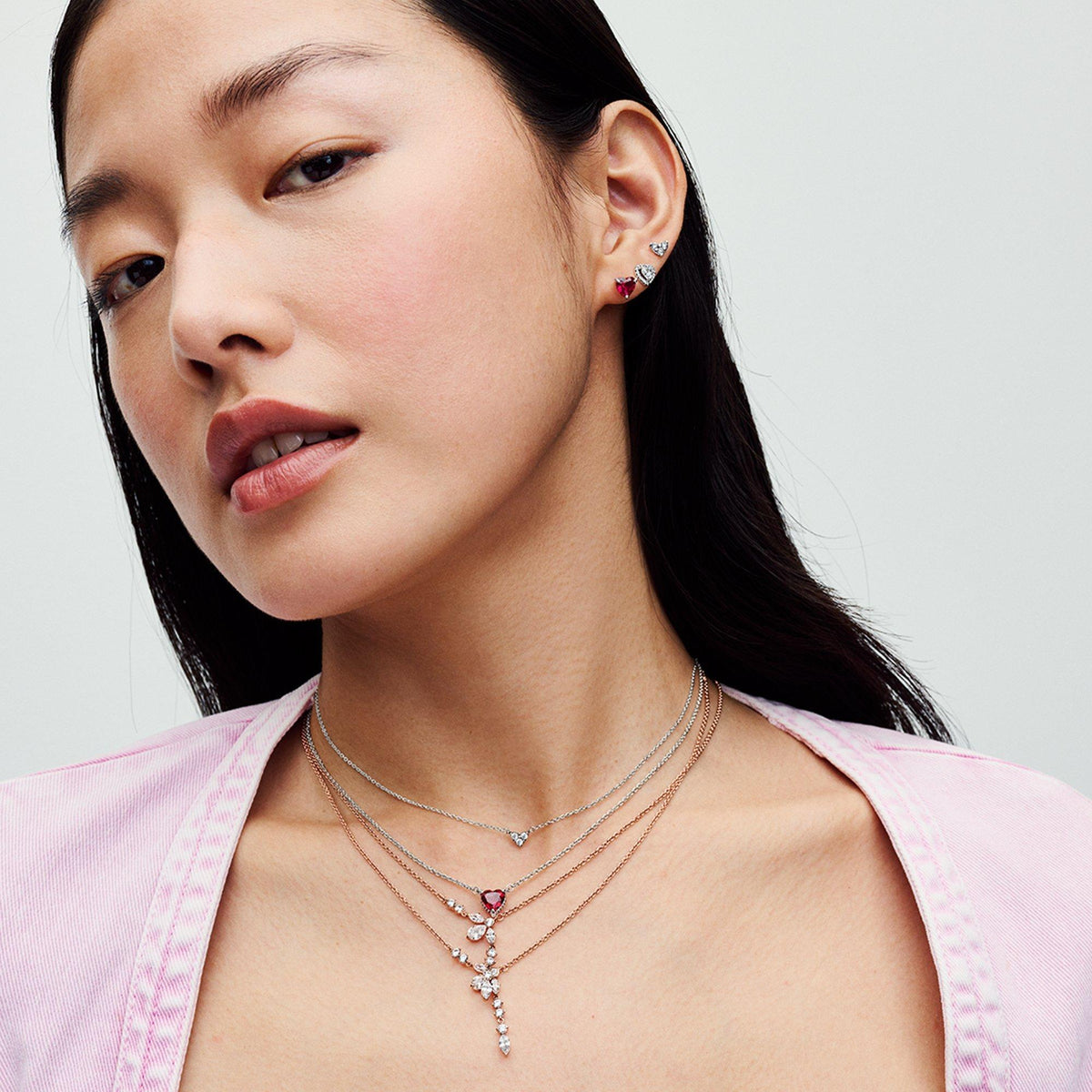 Red Heart Stud Earrings