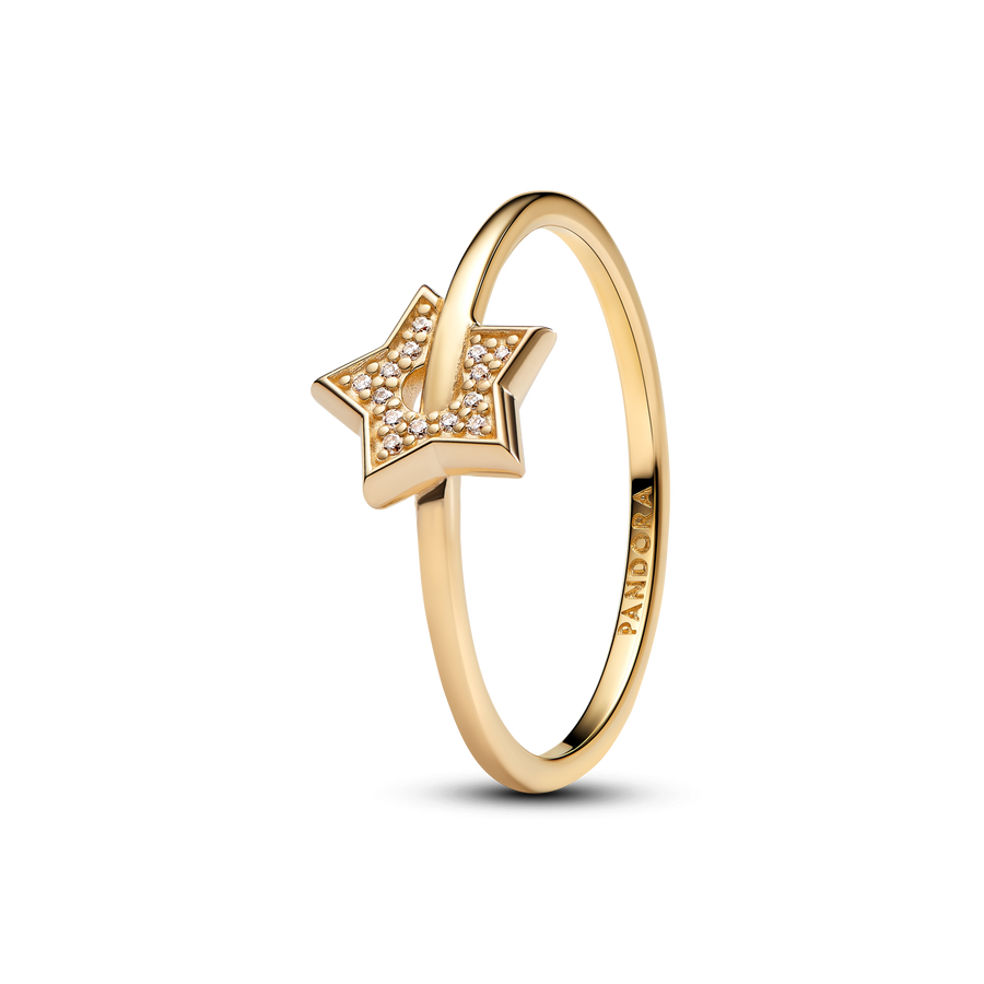 Pandora Talisman 14k Gold Lab-grown Diamond Pavé Star Ring