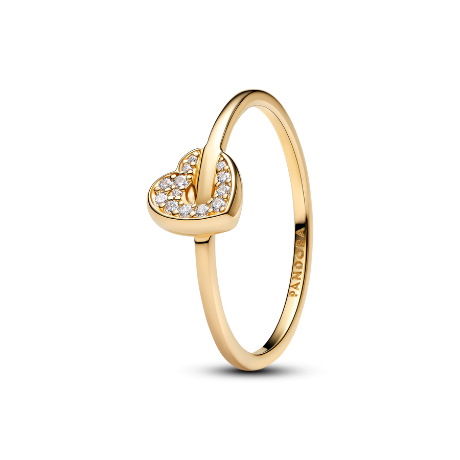 Pandora Talisman 14k Gold Lab-grown Diamond Pavé Heart Ring