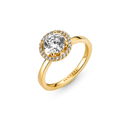 Sparkling Round Halo Ring