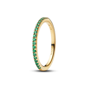 Sparkling Green Half-Eternity Band Ring