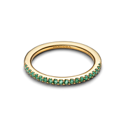 Sparkling Green Half-Eternity Band Ring