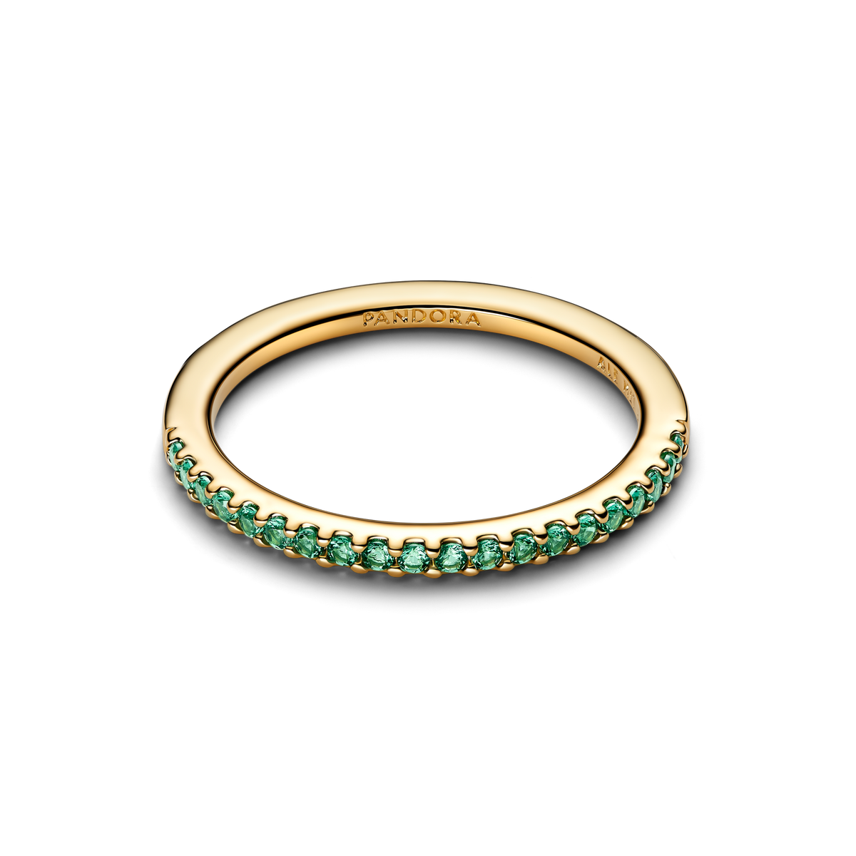 Sparkling Green Half-Eternity Band Ring