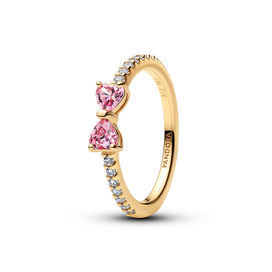 Sparkling Pink Bow Ring