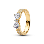 Sparkling Bow Double-row Ring